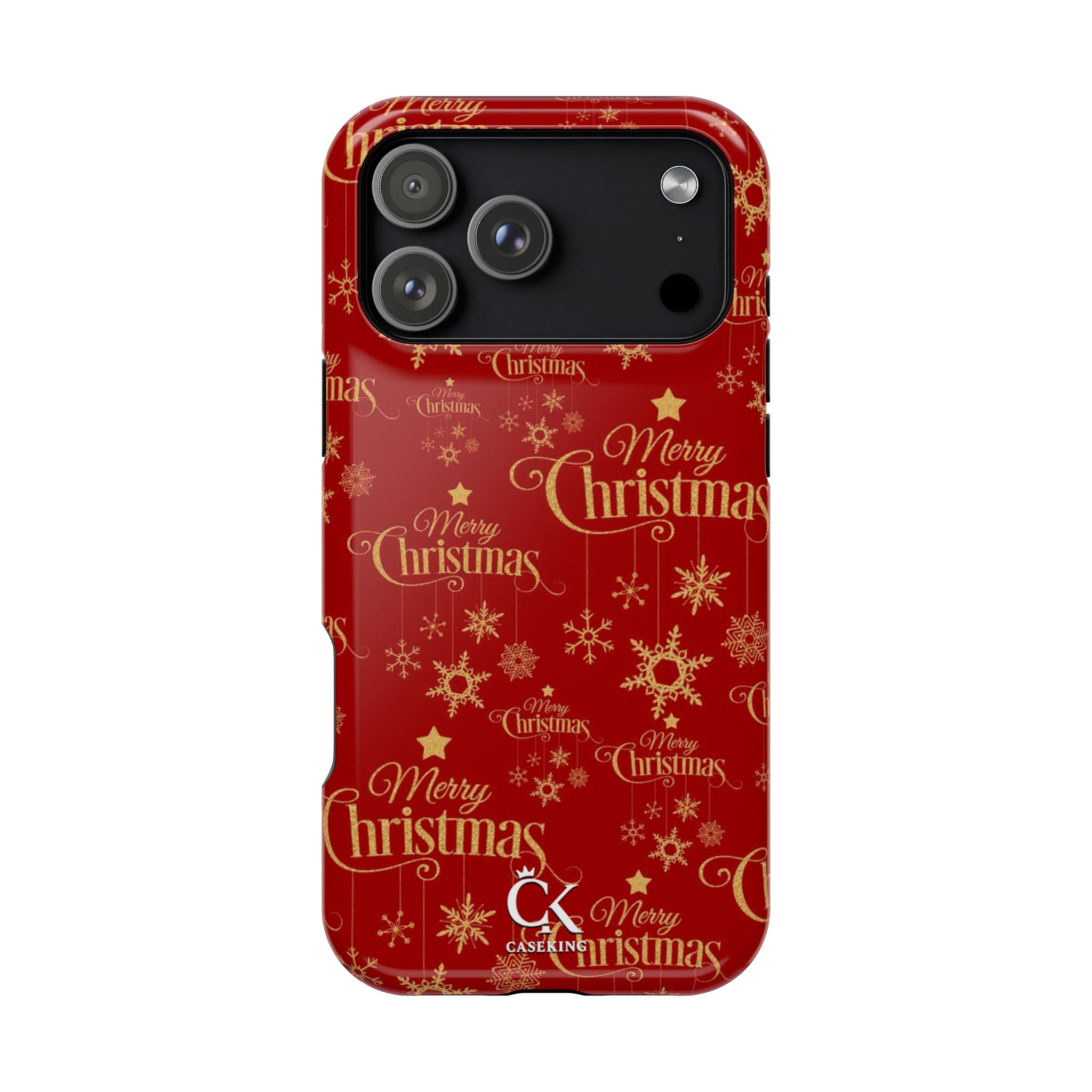 Red Gold Merry Christmas Snowflake Holiday Classic