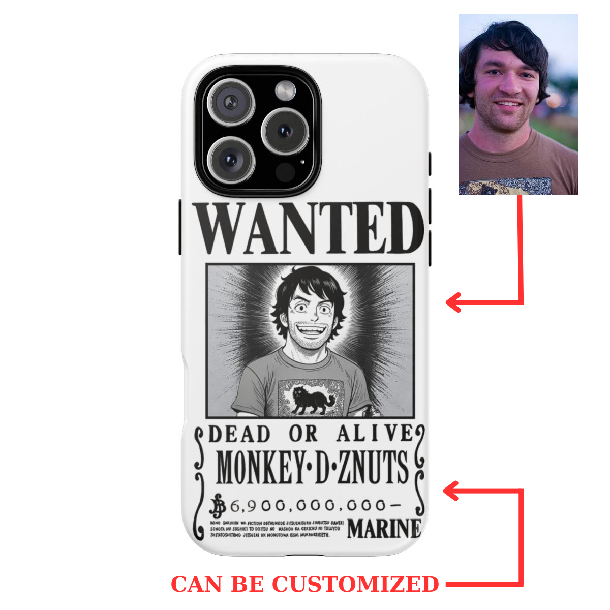 One Piece Wanted Poster Personalized Phone Case